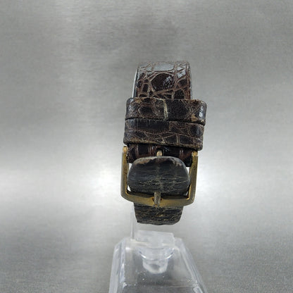 Wittnauer Tank Watch Women 25mm Gold Dial Gold Tone Rectangle 0280 New Battery