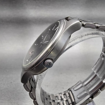 Skagen Denmark Watch Men 34mm Gray Dial Titanium Date Round 105LTX New Battery2