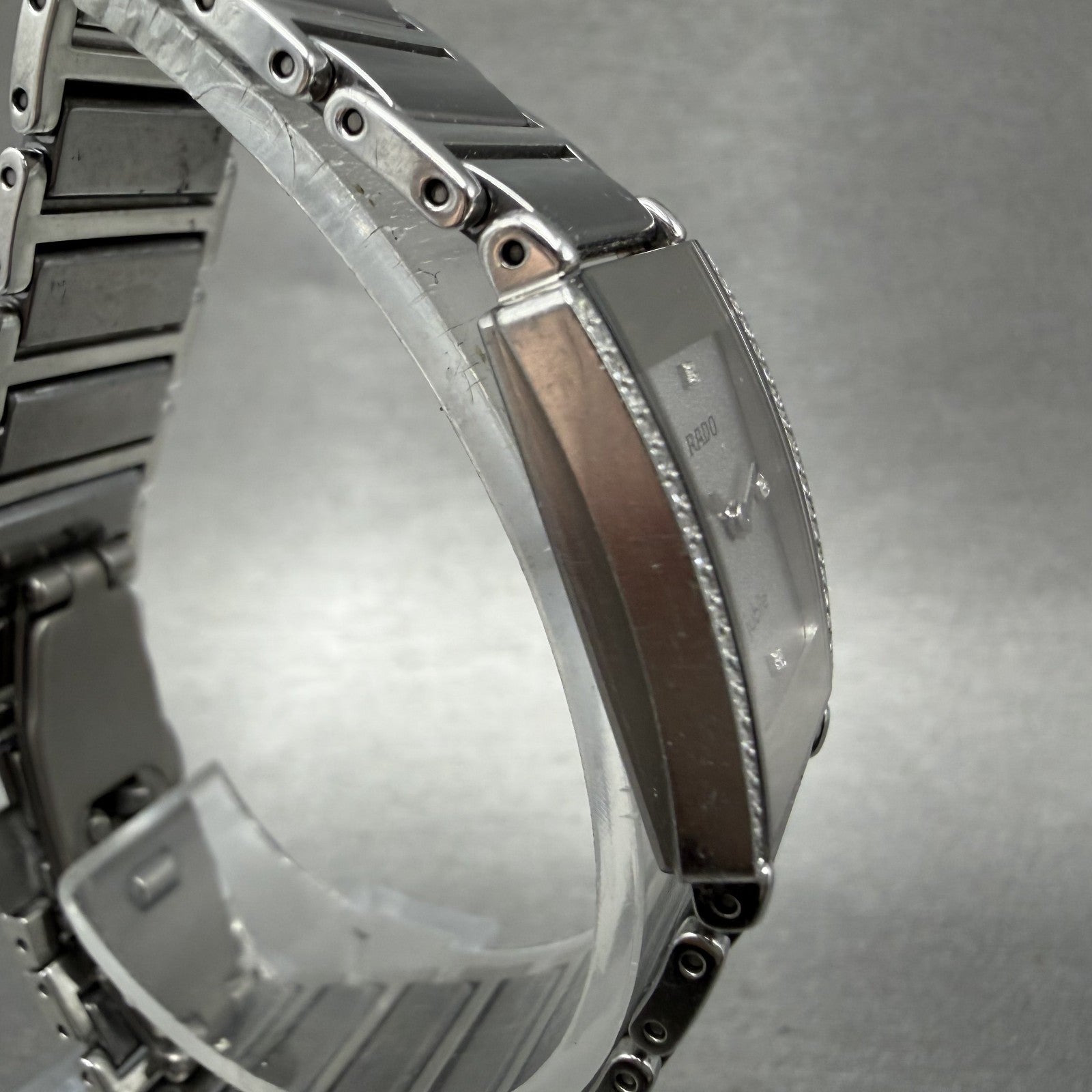 Rado Jubile Tank Watch Women 18mm Silver Dial Ceramic Diamond Bezel 153.0430.33