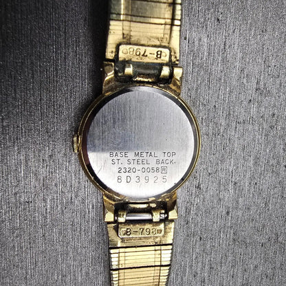 Seiko Watch Women 21mm Gold Dial Gold Tone Round 2320-0058 New Battery Vintage10