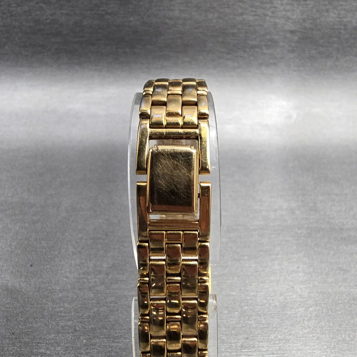 Seiko Watch Women 17mm Black Dial Gold Tone Rectangle Y400-5498 New Battery JP237