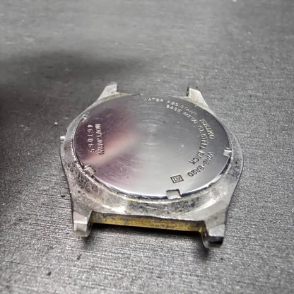 Seiko V743-8A20 Watch Case & Dial SIlver Dial Gold Tone Round 37mm W/Crystal9