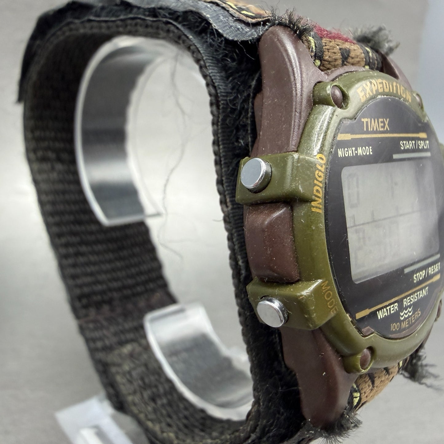 Timex Expedition Watch Men 40mm Digital Brown Black Tone Round New Battery 123453