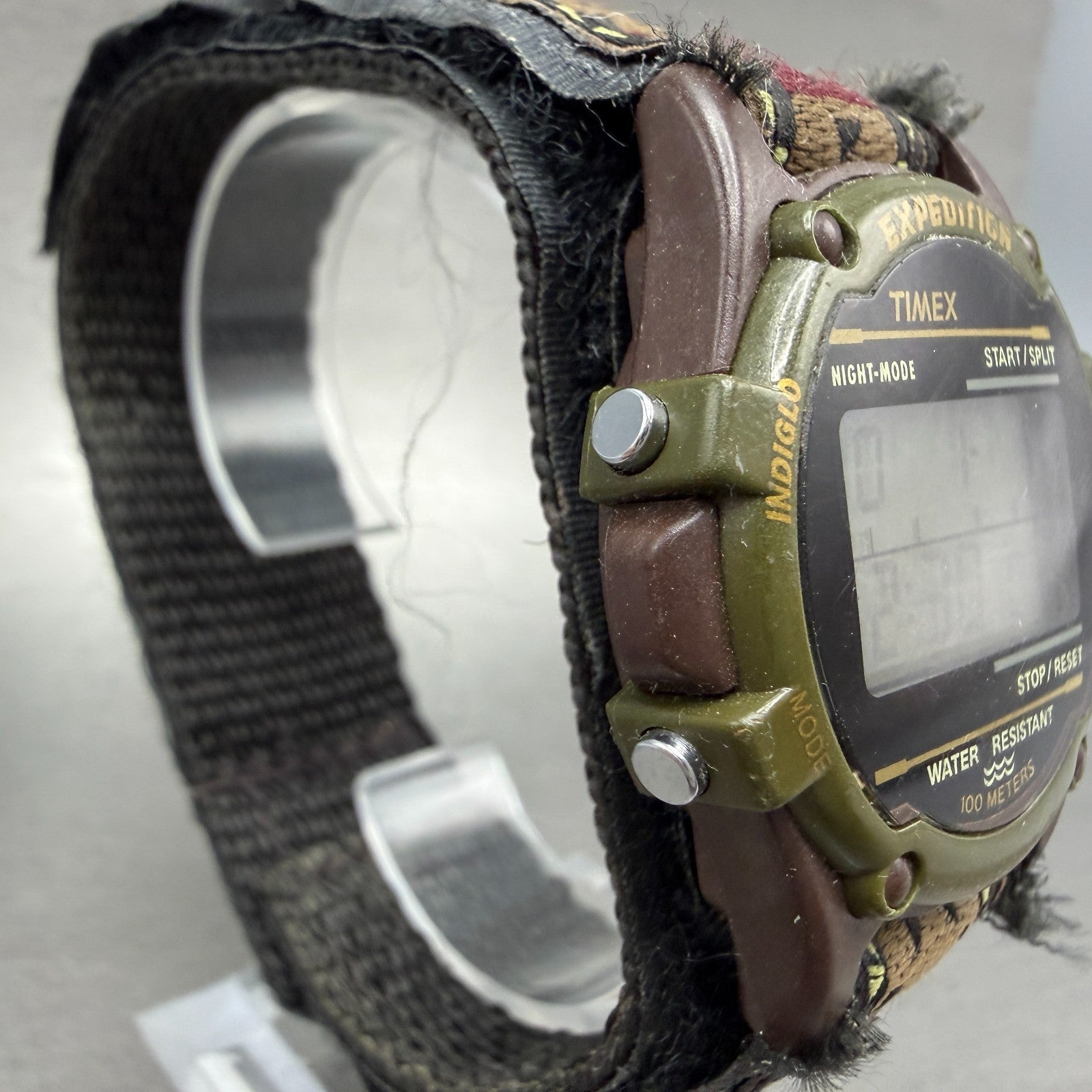 Timex Expedition Watch Men 40mm Digital Brown Black Tone Round New Battery 123453