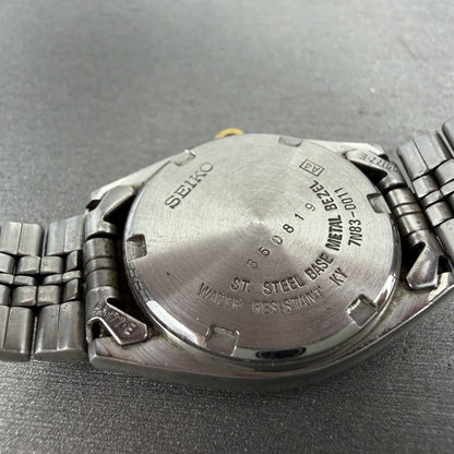 Seiko Watch Women 23mm White Dial Two Tone Daydate 7n83-0011 New Battery 321CBA9