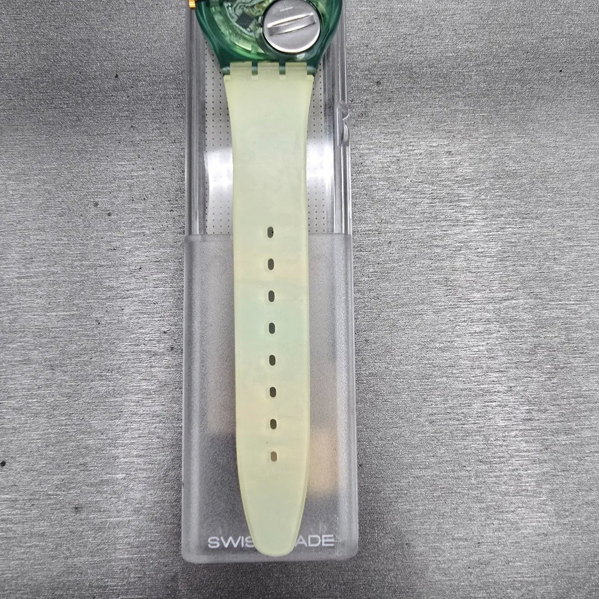 Swatch Sole Mio Watch Men 34mm Blue Dial Green Case GM124 New Battery NOS8