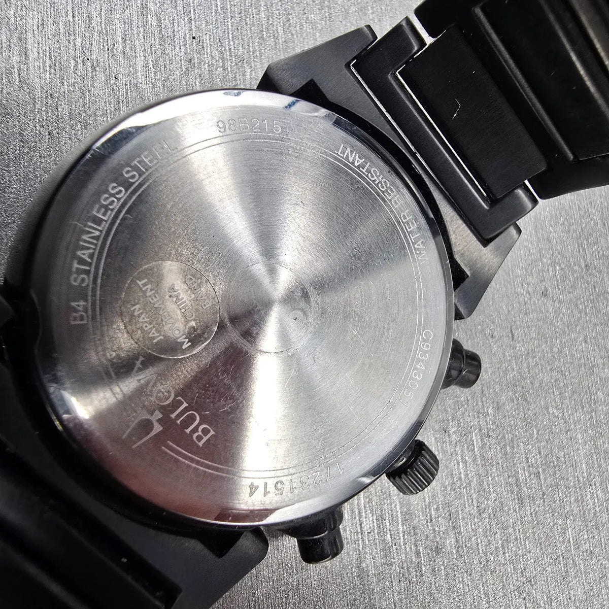 Bulova Watch Men 41mm Black Dial Black Tone Chronograph Date 98B215 New Battery10