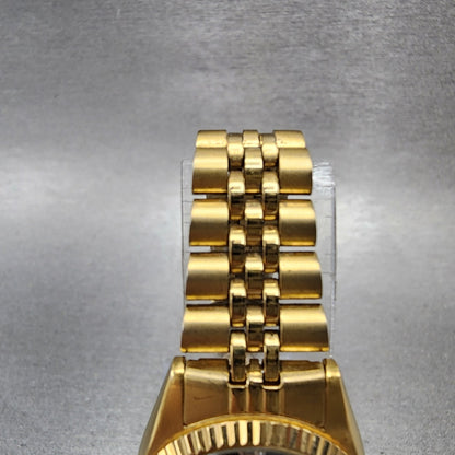 Seiko Watch Women 24mm Black Tone Gold Tone Daydate Round 7N830041 New Battery4