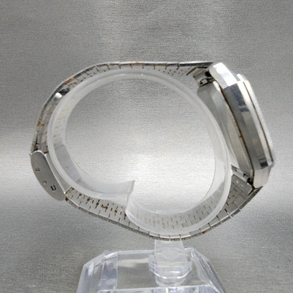 Seiko Watch Men 33mm Brown Dial Silver Tone Date Rectangle 0842-5010 New Battery