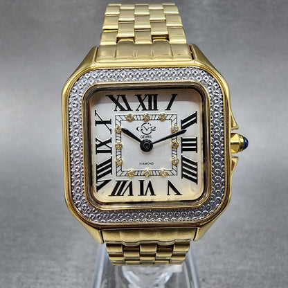 Gevril GV2 Milan Watch Women 28mm White Dial Gold Tone Diamond Accetns 12113B0