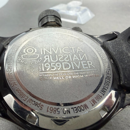 Invicta Russian Diver GMT Watch Men 52mm Black Dial Black Tone Date 5861 New Bat10