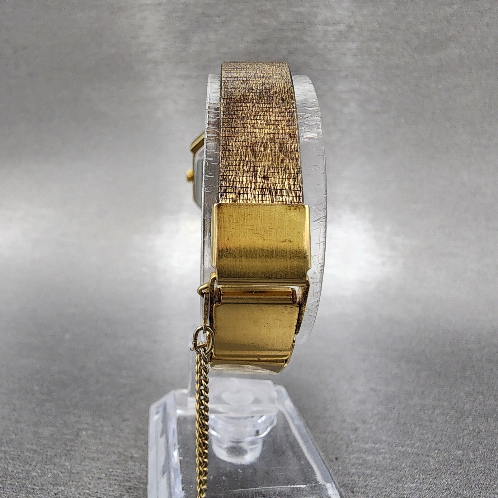 Elgin Watch Women 21mm Champagne Dial Gold Tone Octagon Diamond bezel New Batt7