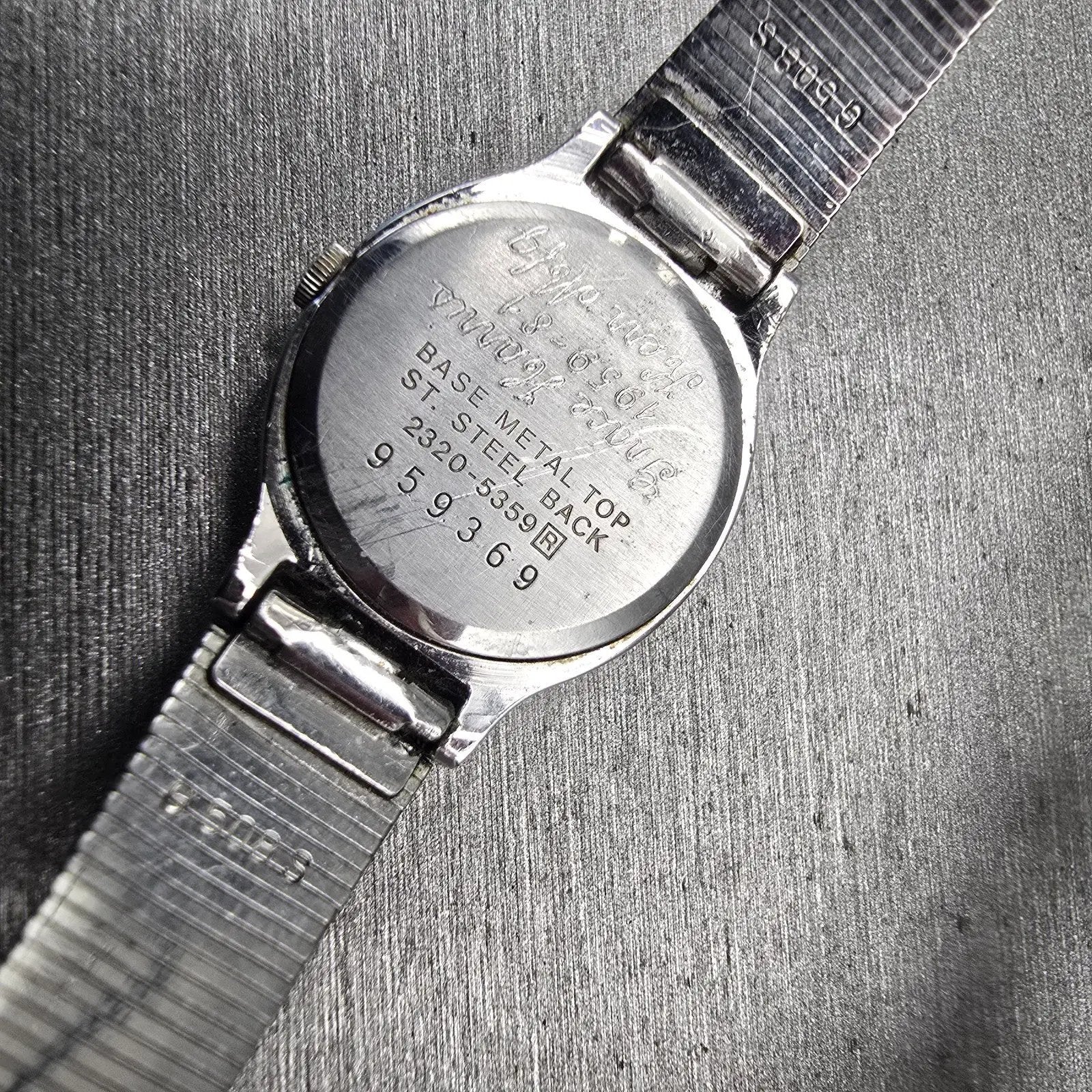 Seiko Watch Women 20mm Black Dial Silver Tone Oval 2320-5329 New Battery Vintage10
