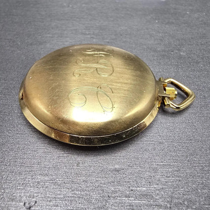 Wittnauer Pocket Watch Men 43mm Champagne Dial Gold Daydate SILHOUETTE New Batt8