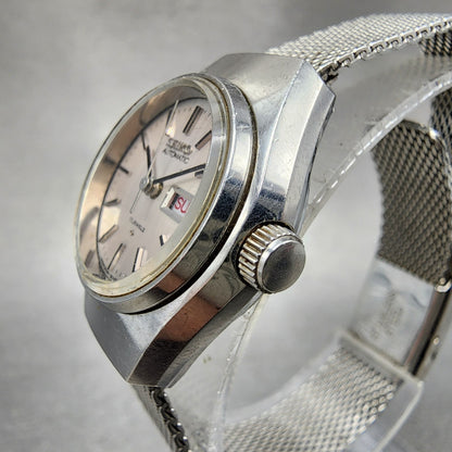 Seiko Automatic Watch Women 24mm Silver Dial Silver Tone Daydate 22060040 Runs2