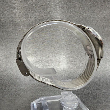 Swatch Irony Libertine Watch Women 24mm Silver Dial Steel Mesh Band New Battery