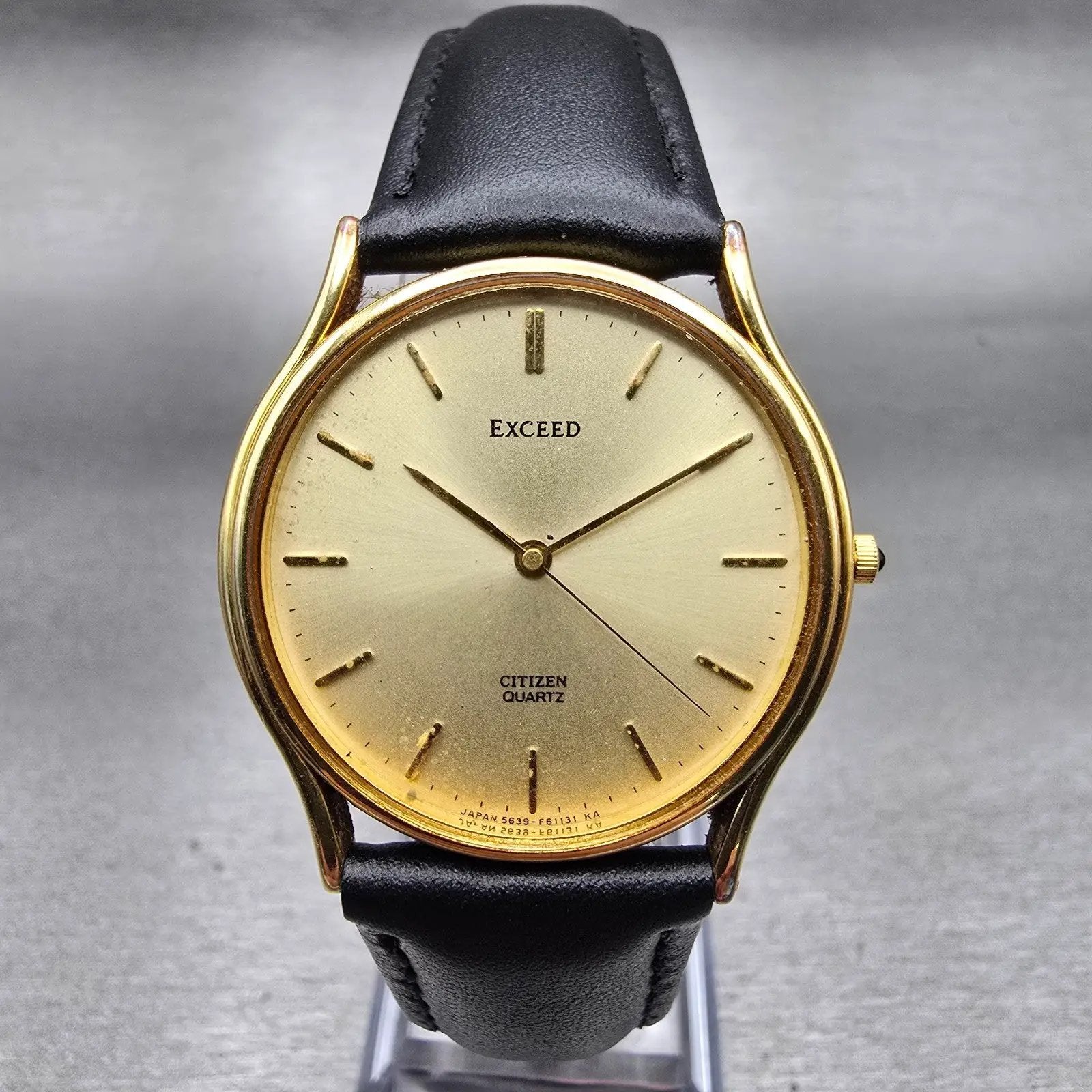 Citizen Exceed Watch Men 32mm Champagne Dial Gold Tone Round 5639-F60854 New Bat0