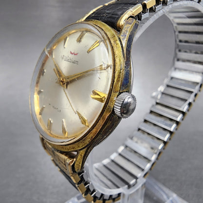 Waltham Watch Men 33mm Champange Dial Gold Tone Round Manual Wind Runs Cal WXO
