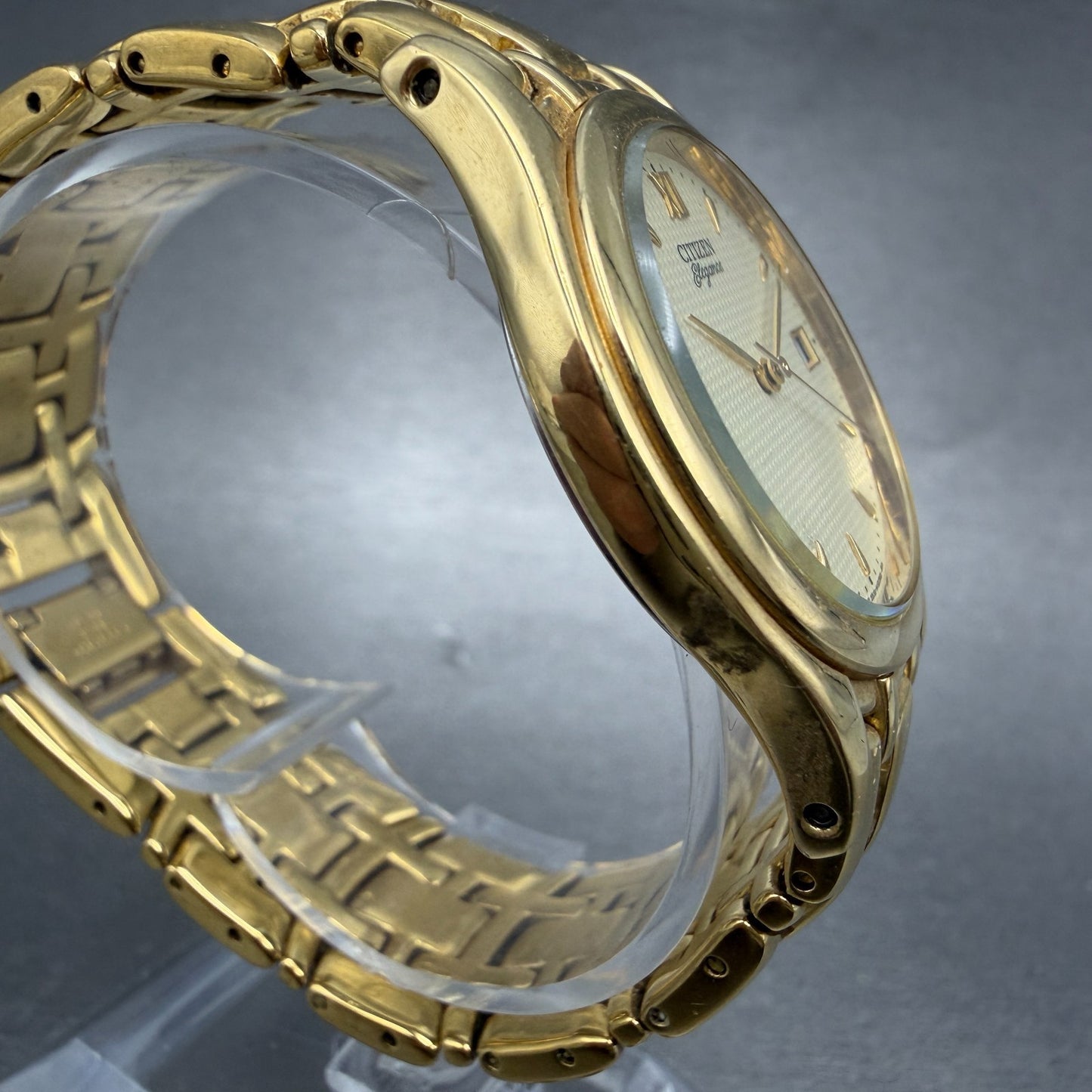 Citizen Elegance Watch Men 34mm Champagne Dial gold Tone Date 5510-H06832 NewBat3