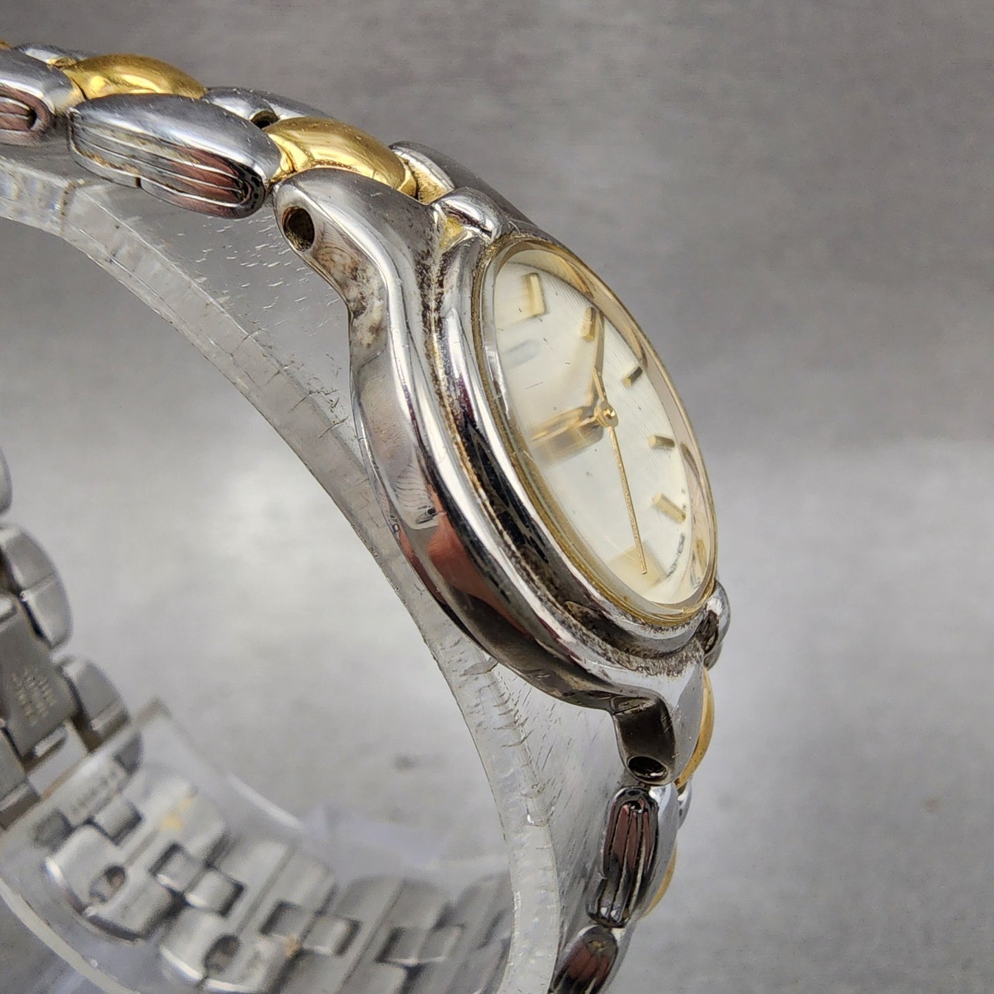 Seiko Watch Women 21mm Silver Dial Two Tone Round 1n010h00 New Battery3