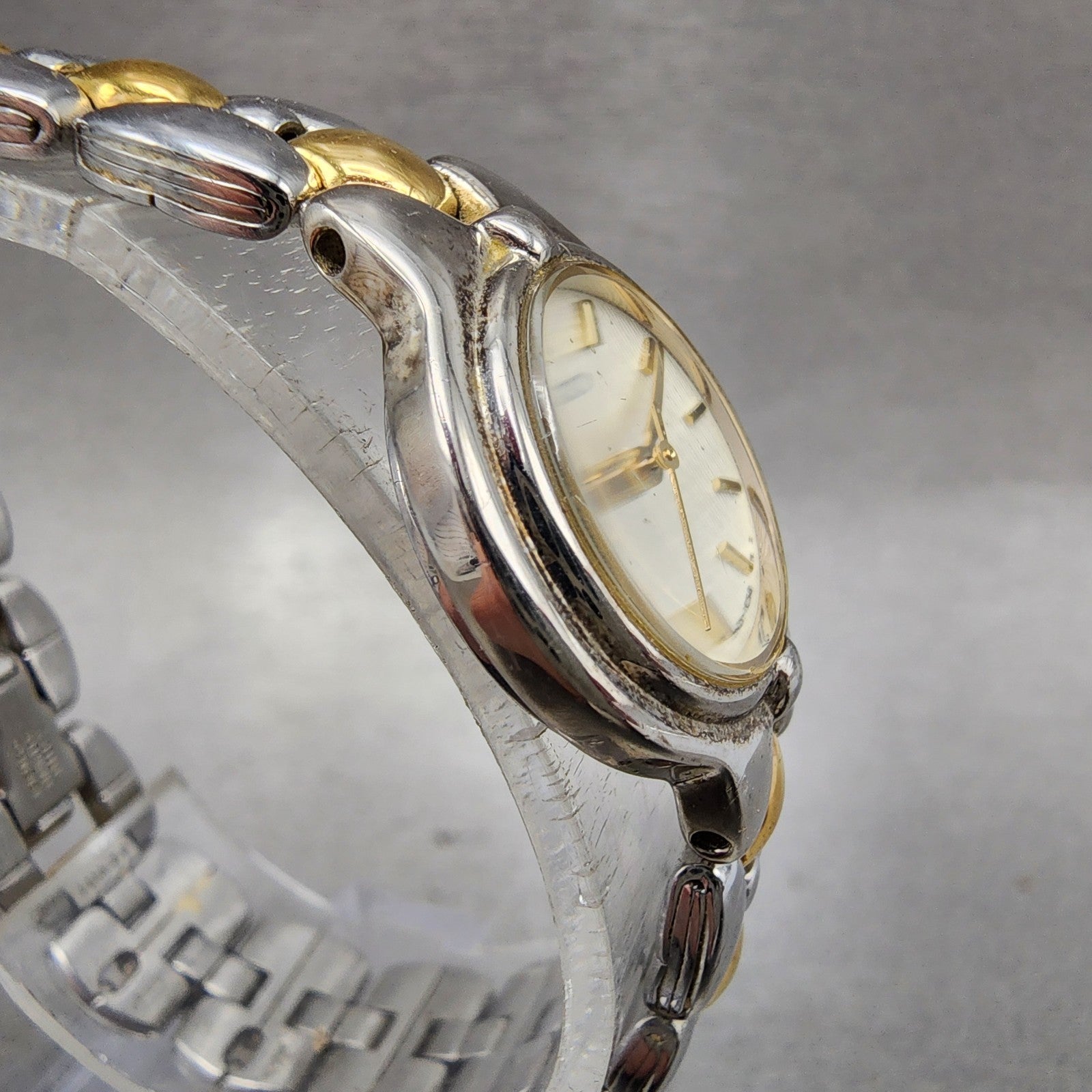 Seiko Watch Women 21mm Silver Dial Two Tone Round 1n010h00 New Battery3