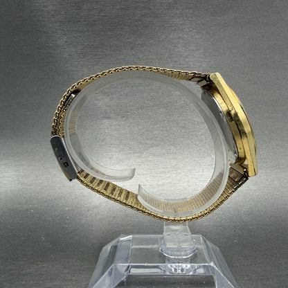 Seiko SQ Watch Men 34mm Champagne Dial Gold Tone Daydate 8123-7240 New Battery8