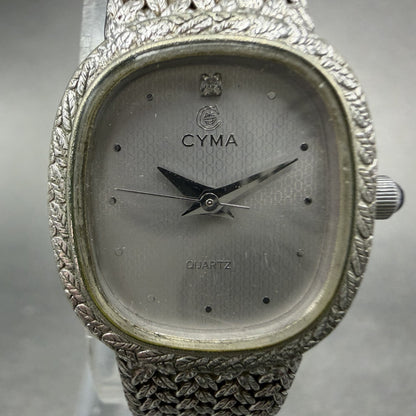 Cyma Watch Women 21mm Silver Dial Silver Tone Rectangle Mesh 706 New Battery1