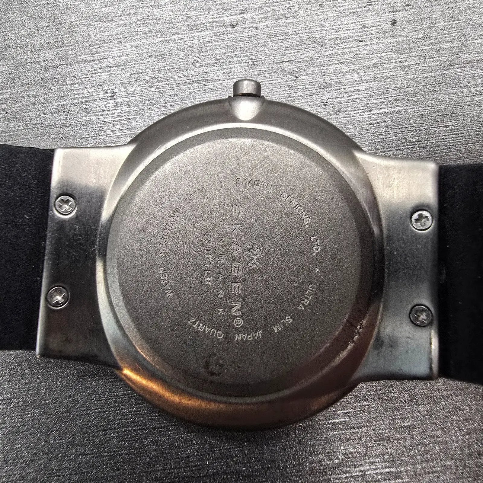 Skagen Slimline Watch Men 35mm Black Dial Titanium 530LTLB New Battery10