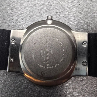 Skagen Slimline Watch Men 35mm Black Dial Titanium 530LTLB New Battery10