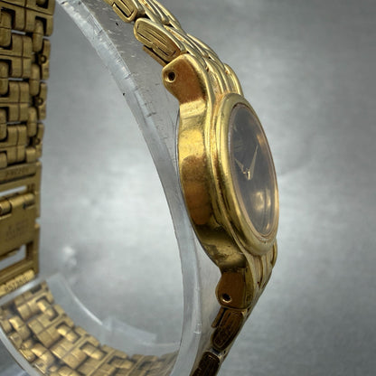 Seiko Watch Women 19mm Black Dial gold Tone Round V400-0538 New Battery Vintage3