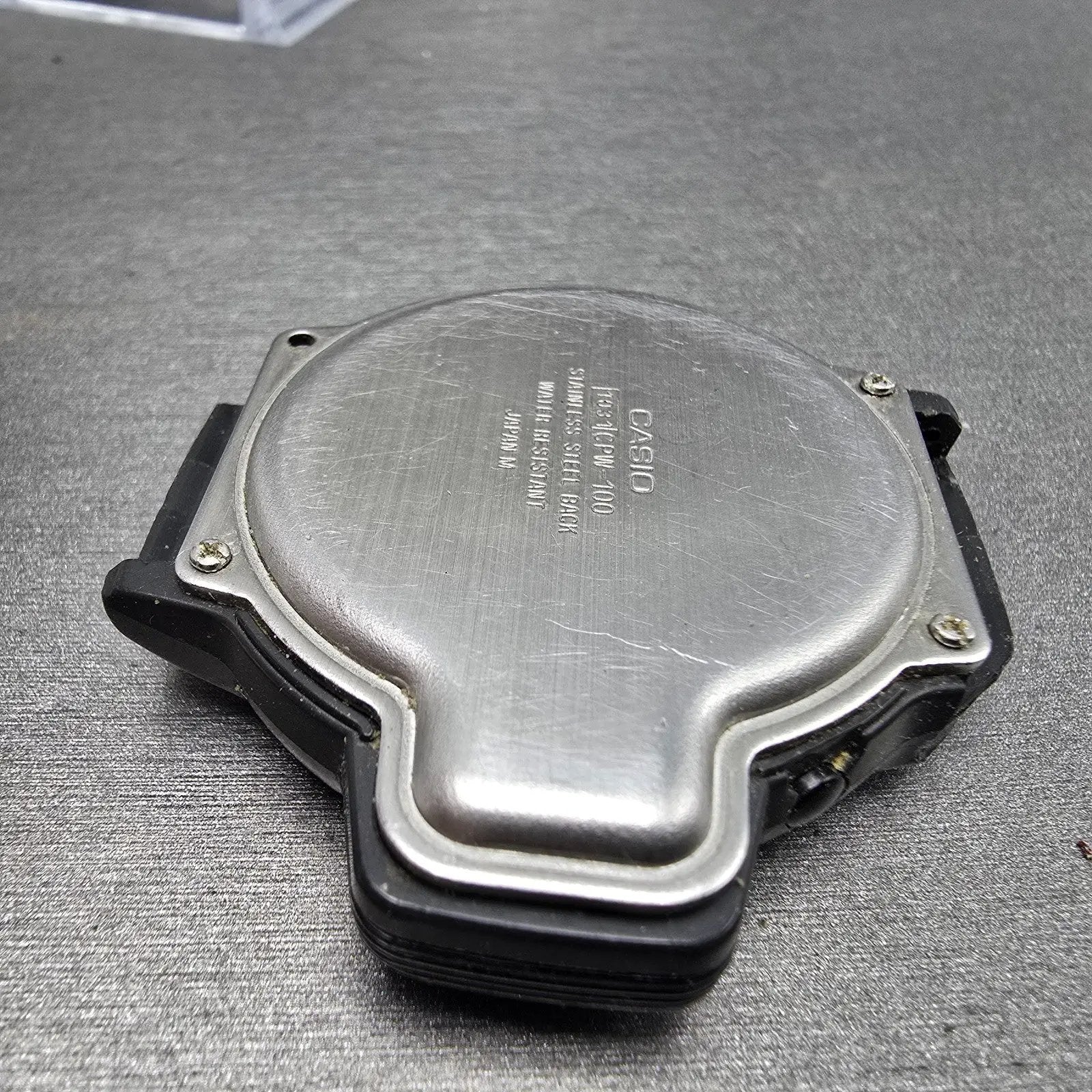 Casio CPW-100 Watch Men 42mm Black Compass Digital Round Vintage PARTS VTG11