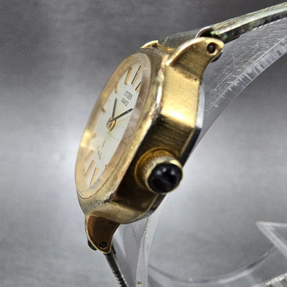 Citizen Castalia Watch Women 25mm White Dial Gold 4-831926 New Battery VTG JP2