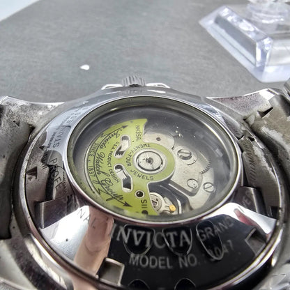 Invicta Grand Diver Automatic Watch Men 45mm Black Dial Steel Date 3047 Runs9