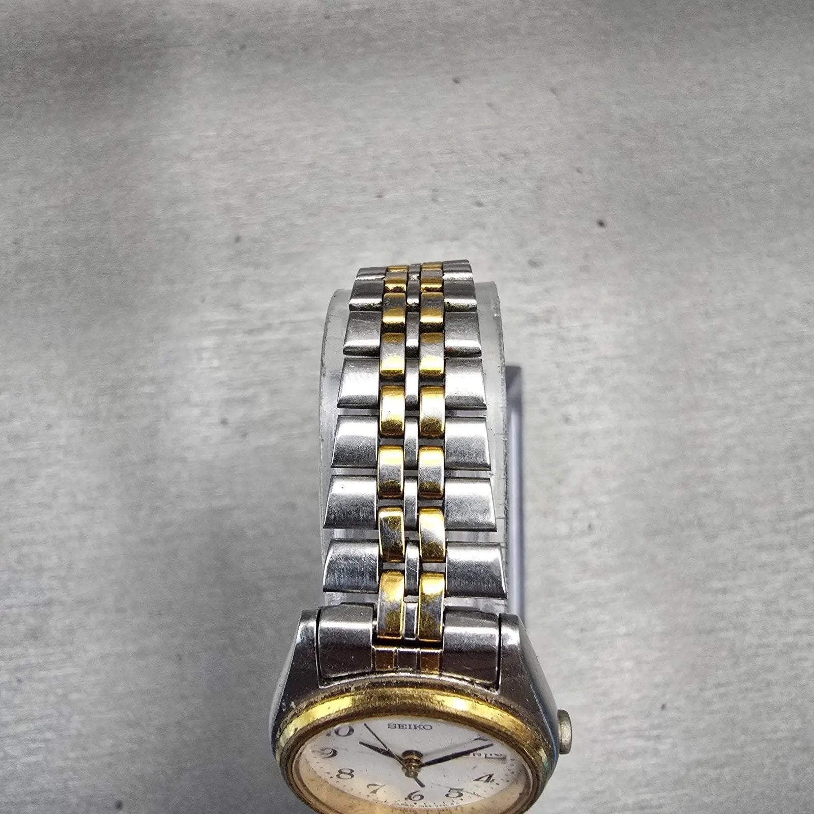 Seiko Watch Women 24mm White Dial Two Tone Daydate Round 7N83-0011 New Battery4