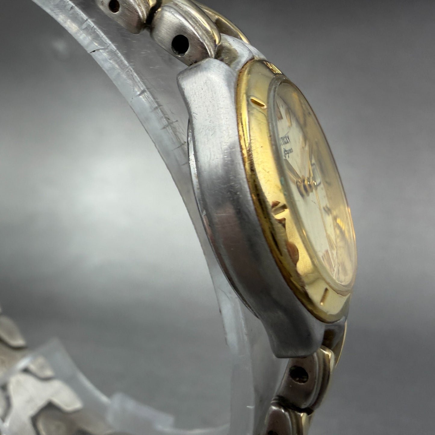 Citizen Elegance Watch Women 25mm Champagne Dial Two Tone Round New Battery ABC3