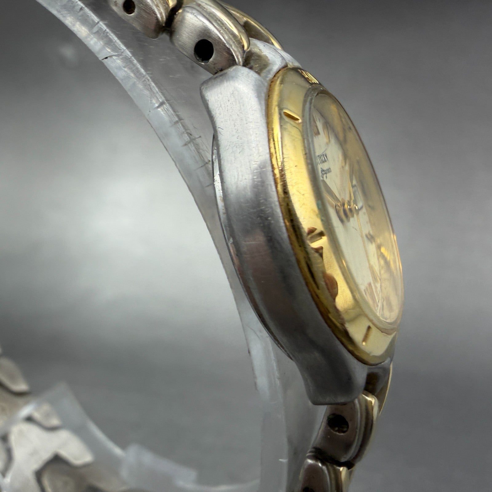 Citizen Elegance Watch Women 25mm Champagne Dial Two Tone Round New Battery ABC3