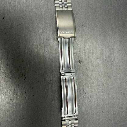 Seiko Bracelet 20mm Stainless Steel Silver Tone Tri Folding Clasp Vintage Japan13
