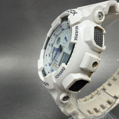 Casio G-Shock Watch Men 51mm Analog Digital White Alarm Chrono Round GA-100A2