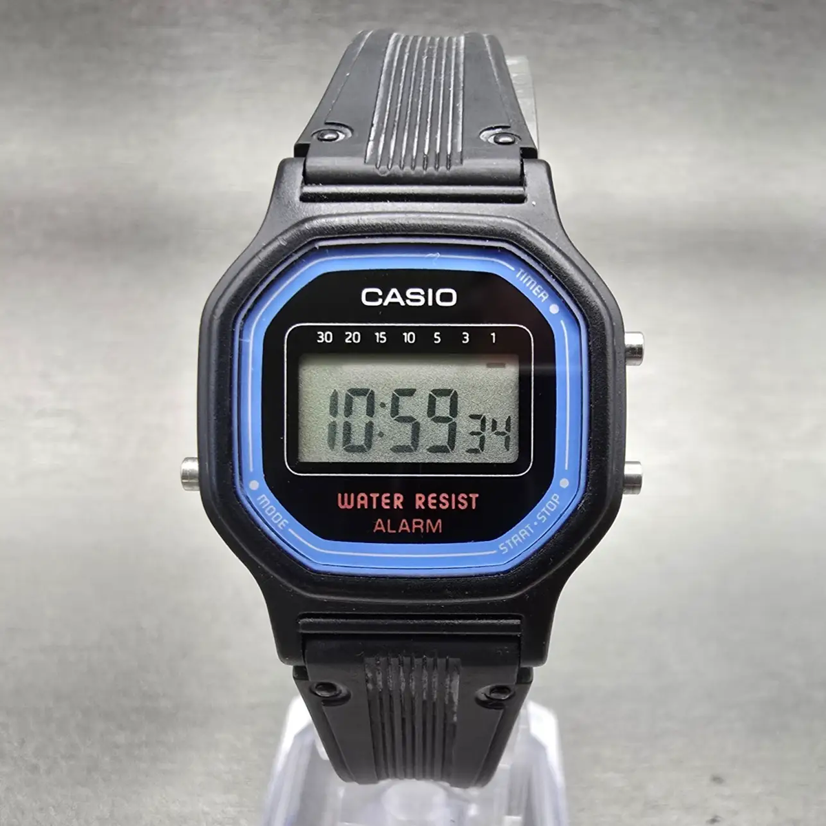 Casio LA-11W Digital Watch Women 26mm Black Dial Black Chrono Alarm New Battery0