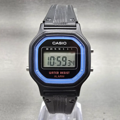 Casio LA-11W Digital Watch Women 26mm Black Dial Black Chrono Alarm New Battery0