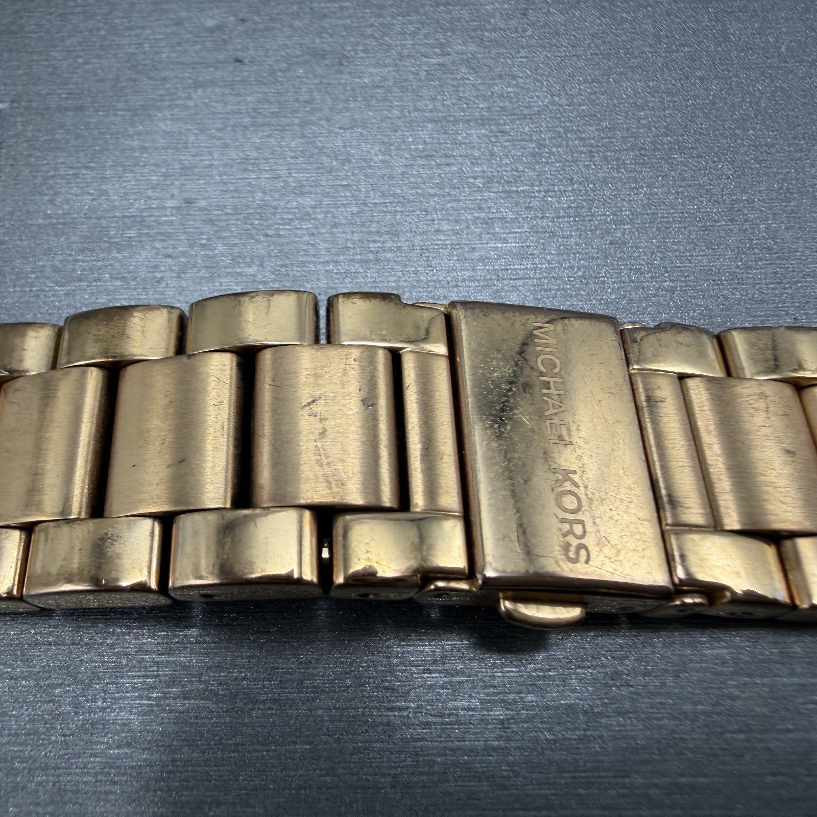 Michael Kors Blair Chronograph Watch Women 40mm Rose Dial Gold Tone Date NewBatA13