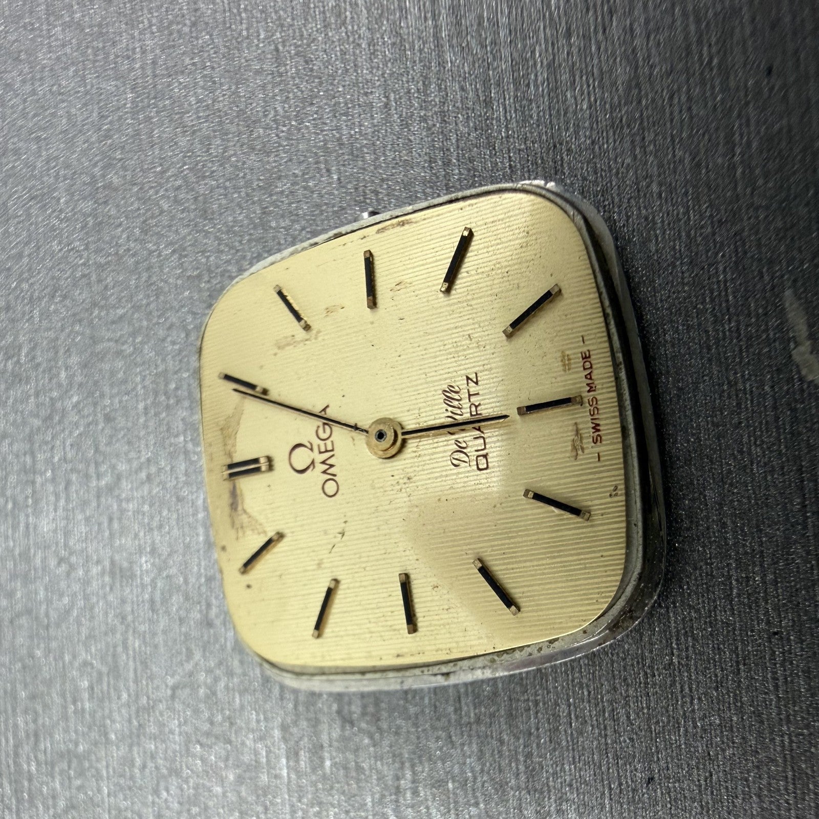 Omega De Ville Tank Watch Women 22mm Gold Dial Gold Tone Cal 1365 VTG PARTS11