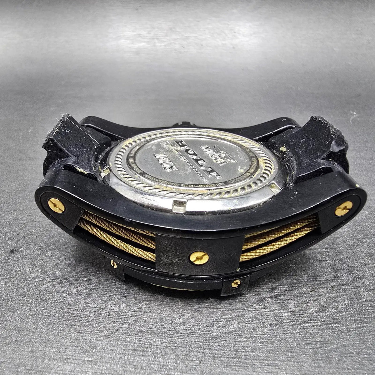 Invicta Reserve Bolt Zeus Chronograph Watch Men 53mm Black Dial Black Gold READ9