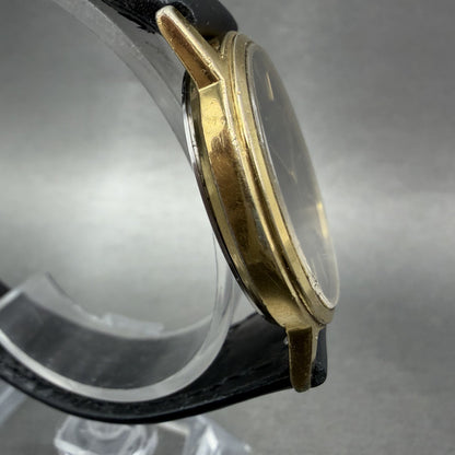 Seiko Watch Men 32mm Black Dial Gold Tone Round 2620-0209 New Battery Dress3