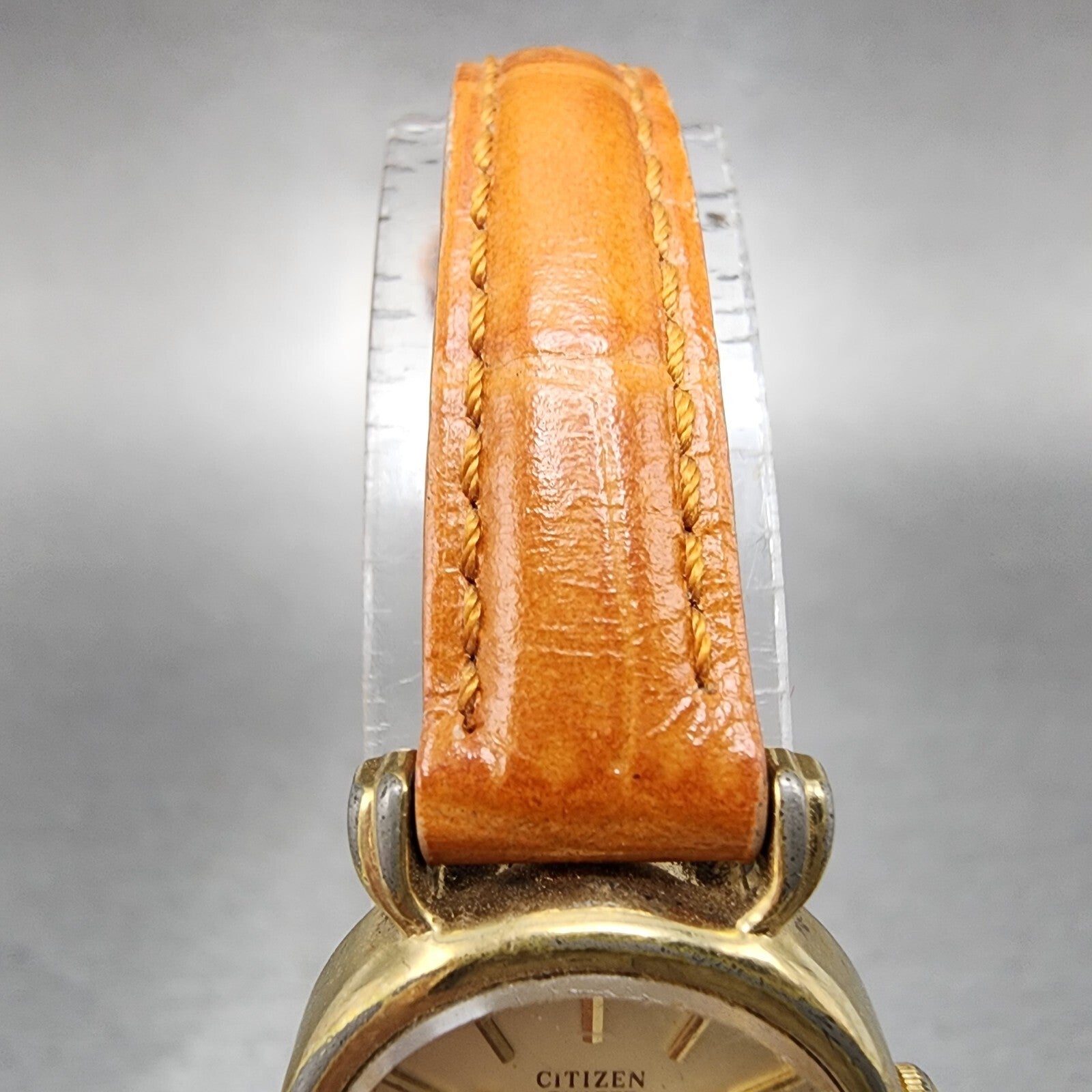 Citizen CQ Watch Women 20mm Champagne Dial Gold Tone Round 4106113 New Batt4