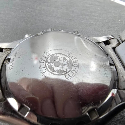 Citizen Eco-Drive Chronograph Watch Women 39mm White Dial Steel Diamonds Runs9