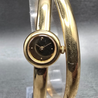 Seiko Watch Women 13mm Gold Dial Gold Tone Bangle 1E20-0660 New Battery0