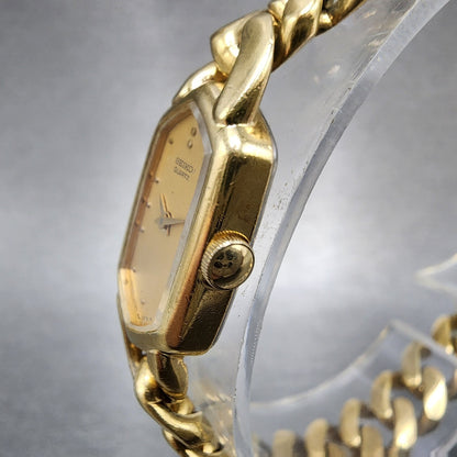 Seiko Watch Women 14mm Champagne Dial Gold Tone 2e205369 New Battery2