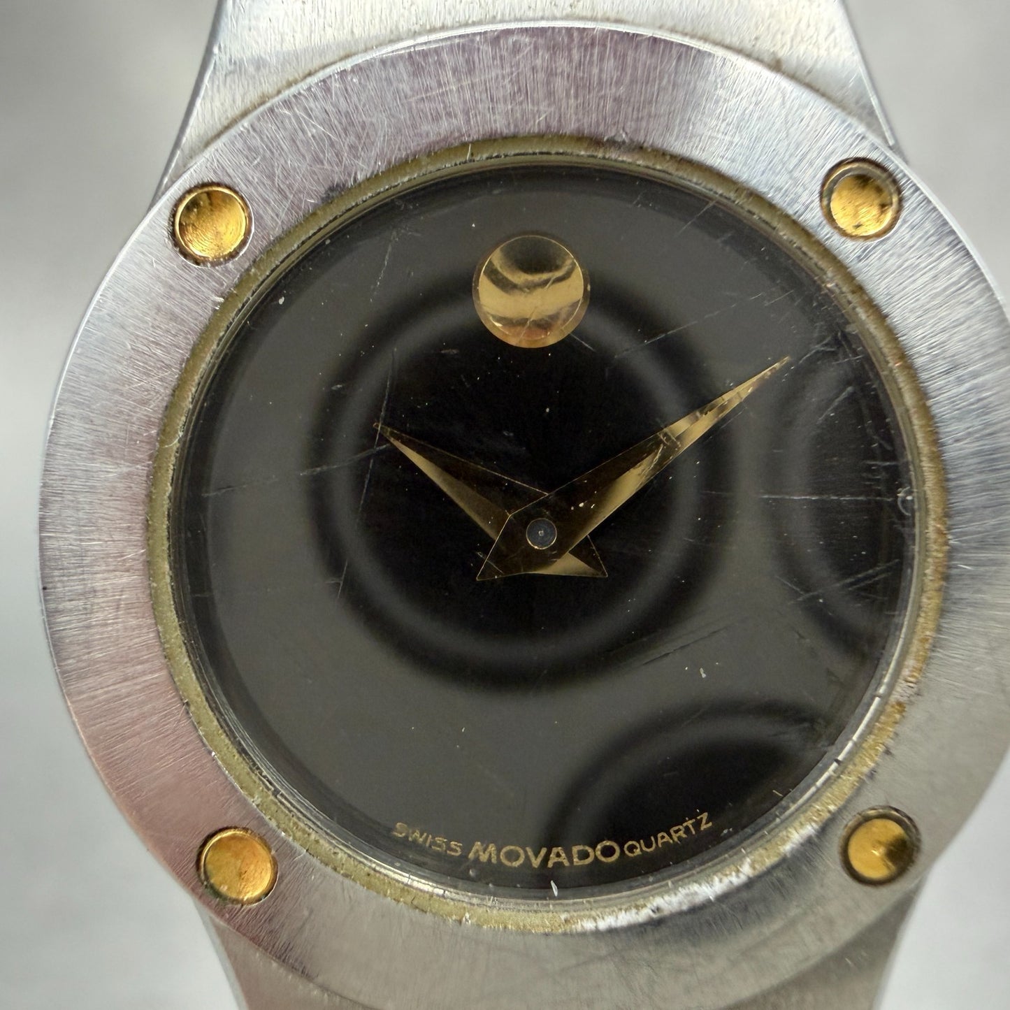 Movado Museum Watch Women 23mm Black Dial Two Tone Round 86-A1-836K New Battery1