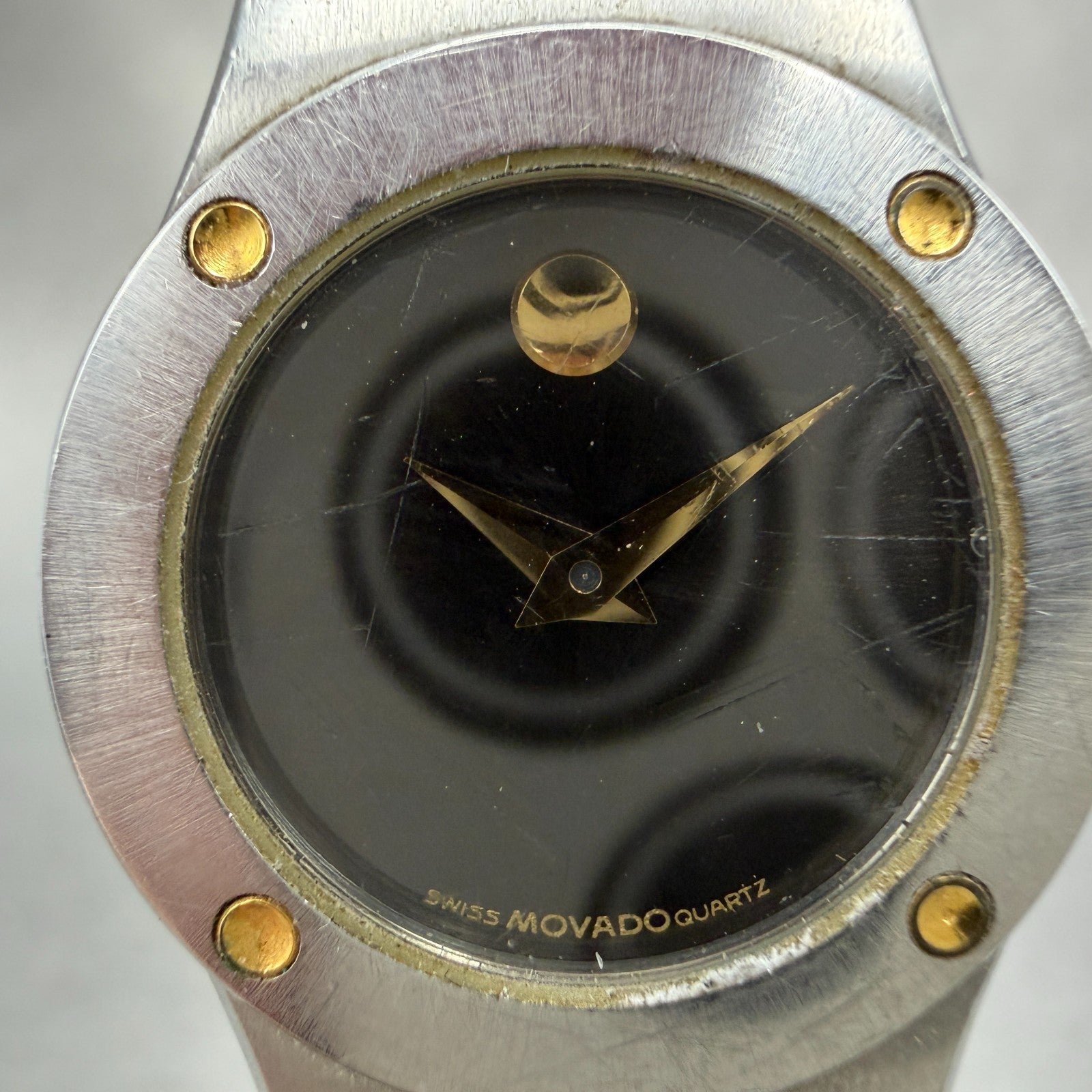 Movado Museum Watch Women 23mm Black Dial Two Tone Round 86-A1-836K New Battery1